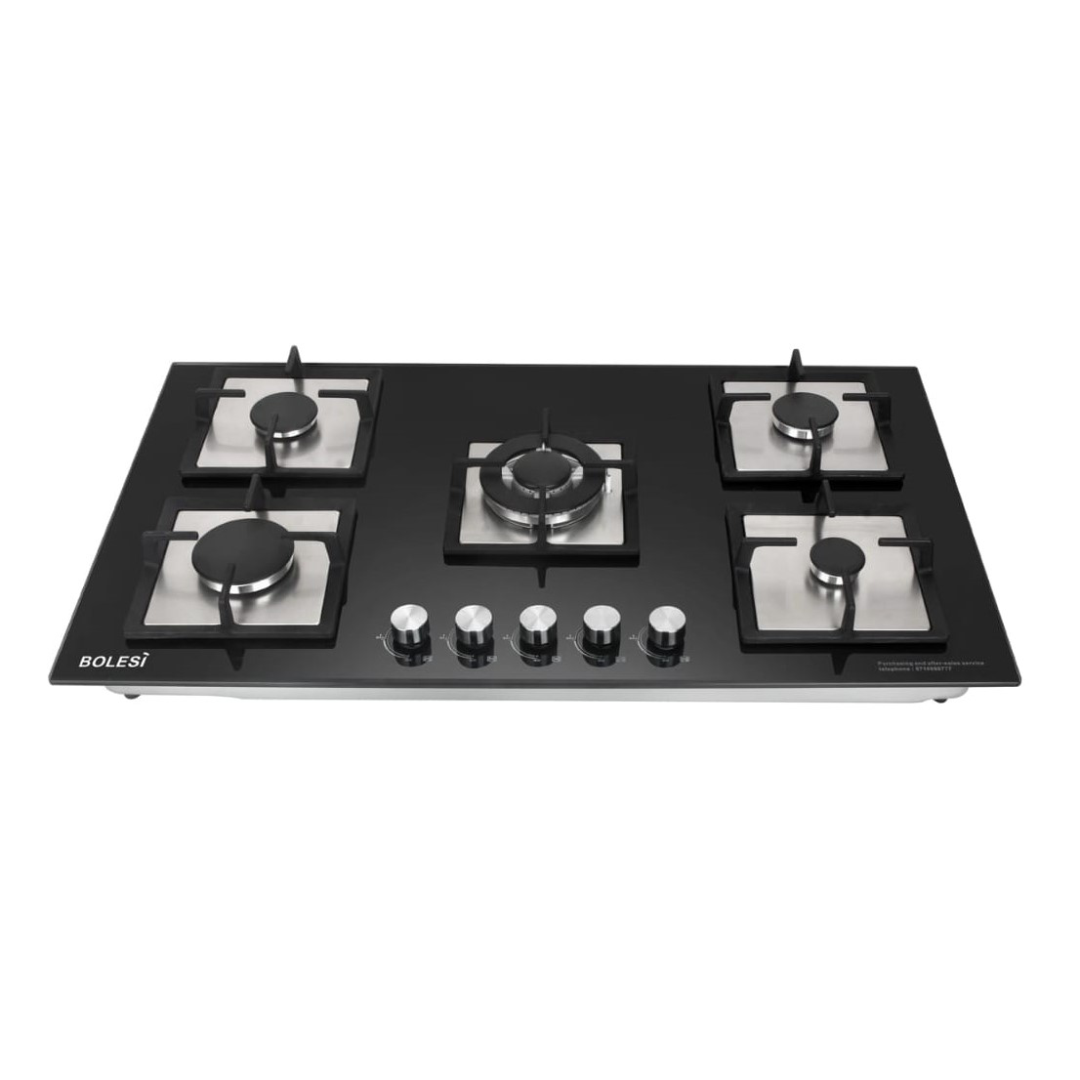 5-burner Built-in Gas Hob (Black Glass)